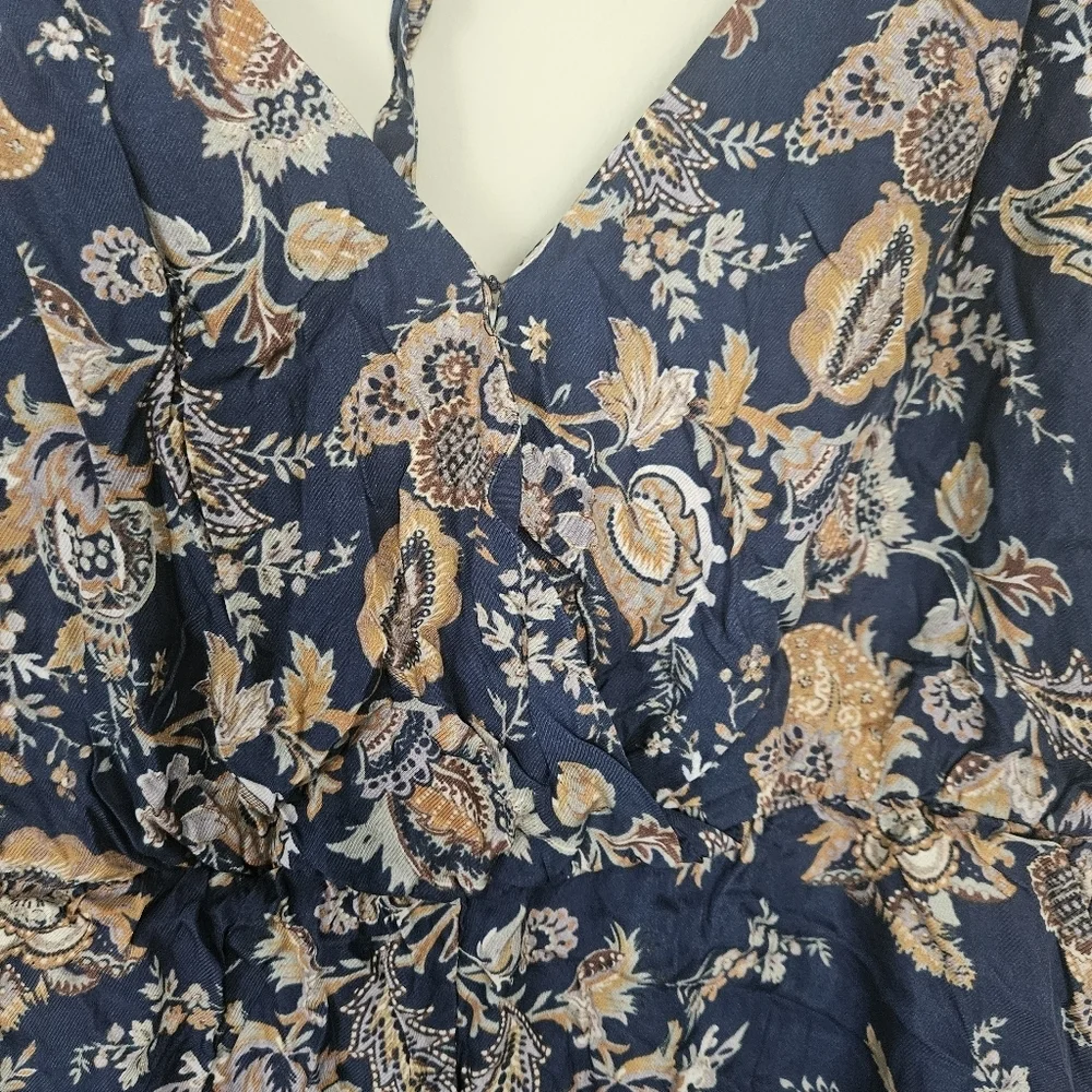 Anthropologie ETT TWA Blue Paisley Jumpsuit Size XL